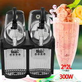 Double-Bowl Slush Frozen Drink Machine,Slush Machine 2 Tanks Commercial Frozen Drink Beverage Maker for Supermarkets Restaurants Commercial Use, 300W (Double-Bowl 300w)