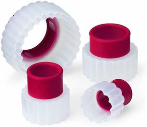 Red Cookie Cutter 5PC "Fluted Shapes"