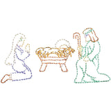 Fraser Hill Farm 4 ft. 533-Light Multi-Color Nativity Set Novelty Light (3-Piece)