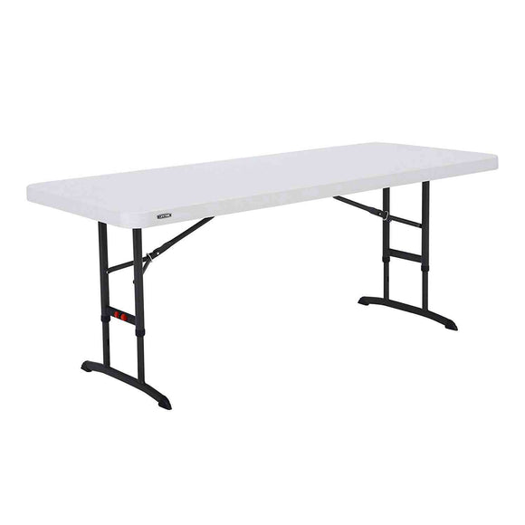 Lifetime 80565 Adjustable Height Folding Utility Table 6-foot Almond