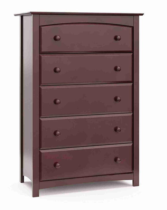 Storkcraft Kenton 5 Drawer Universal Dresser Cherry Kids Bedroom Dresser with 5 Drawers Wood and Composite Construction Ideal for Nursery Toddlers Room Kids Room