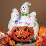 Gerson 22.24 in. H Magnesium Electric Smoking Jack-O-Lantern with Ghostly Trio