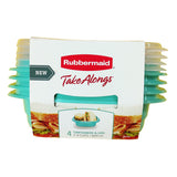 Rubbermaid TakeAlongs 2.9 Cup Sandwich Green Food Storage Container, 4 Pack