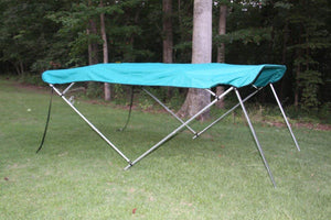 New TEAL Pontoon / Deck Boat Vortex 4 Bow Bimini Top 8′ Long 91-96 Wide 54 High Complete Kit Frame Canopy and Hardware (FAST SHIPPING – 1 TO 4 BUSINESS DAY DELIVERY)