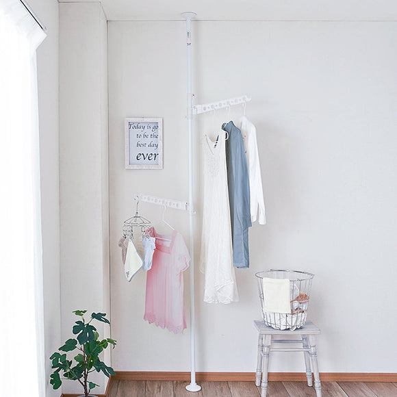 Laundry Standing Pole Rack White TMH-2