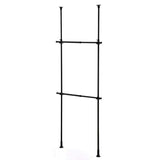 2 Tier Adjustable Clothes Hanger Rack Black TNP-3B