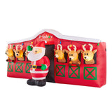 Home Accents Holiday 9 ft Giant-Sized LED Inflatable Santa’s Stable with Reindeer