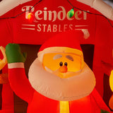 Home Accents Holiday 9 ft Giant-Sized LED Inflatable Santa’s Stable with Reindeer