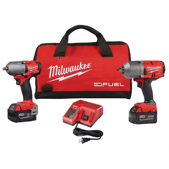 Milwaukee 2 PC M18 FUEL Auto Kit – 1/2′ Impact Wrench and 3/8′ Impact Wrench
