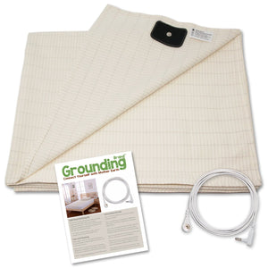 Grounding Brand Half Sheet with Earth Connection Cord – Silver Antimicrobial Conductive Mat for Better Sleep, EMF Protection and Healthy Energy, Large 98×35.5 fits Full, Queen, King, Tan