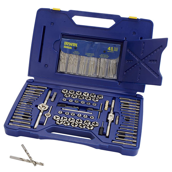 IRWIN Tools Hanson Machine Screw/Fractional/Metric Tap and Hex Die and Drill Bit Deluxe Set, 117 Piece 26377