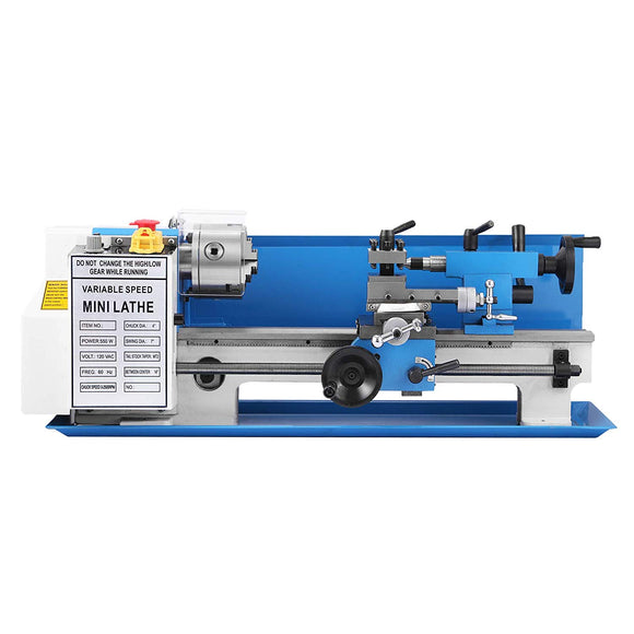 Happybuy 7×14 Inch Metal Lathe 2500RPM 550W Mini Bench Lathe 0.75HP Variable Spindle Speed Milling Machine for Mini Precision Parts Processing