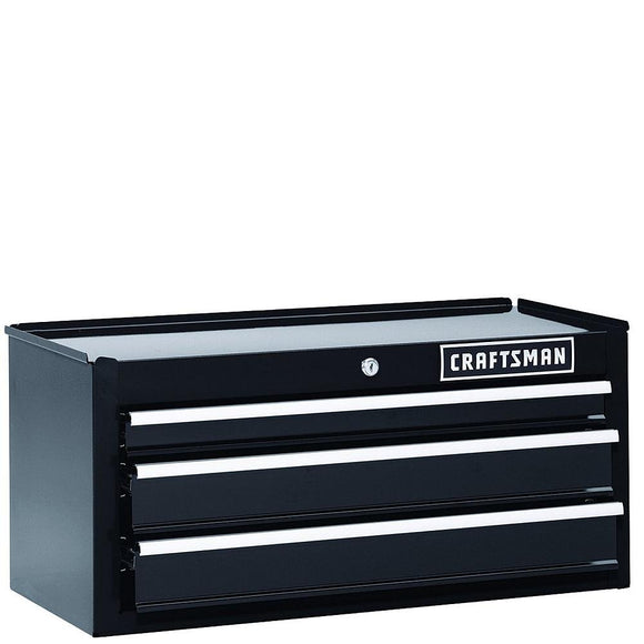 Craftsman 26 Inch 3-drawer Heavy-duty Ball Bearing Middle Chest Black