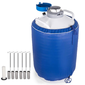 BestEquip 30L Liquid Nitrogen Tank Aluminum Alloy Liquid Nitrogen Dewar Static Cryogenic Container Liquid Nitrogen Container with 6 Canisters and Carry Bag