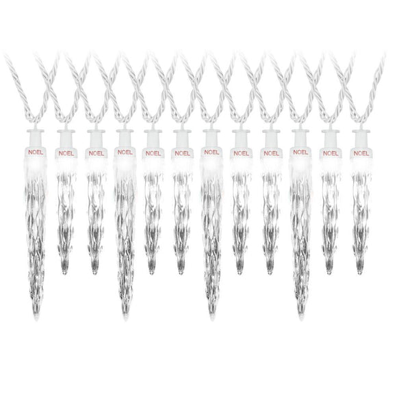 LightShow ColorMotion 24-Light White Deluxe Christmas Icicle LED String Light