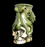 Cthulhu Tiki Mug , Octopus Mug , Colorful Hand painted Porcelain , Green octopus mug , Skull mug