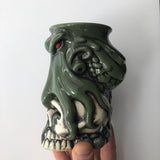 Cthulhu Tiki Mug , Octopus Mug , Colorful Hand painted Porcelain , Green octopus mug , Skull mug