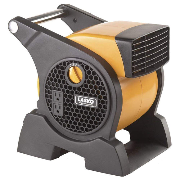 Lasko 4900 Pro-Performance High Velocity Utility Fan – Features Pivoting Blower and Built-in Outlets