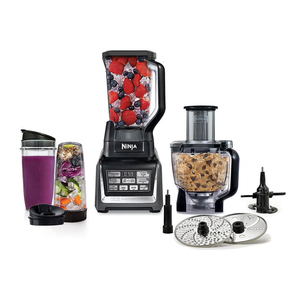 Nutri Ninja Mega 1200 Watts Kitchen System, Blending and Food Processing, 1 Base 2 Functions Auto-iQ Technology