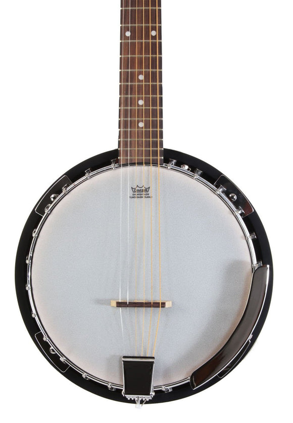 Left Handed 6 String Banjo Guitar with Closed Back Resonator and 24 Brackets