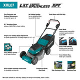 Makita 21 in. 18-Volt X2 (36-Volt) LXT Lithium-Ion Cordless Walk Behind Push Lawn Mower Kit with 4 Batteries (5.0 Ah)