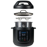 Magic Chef 9-in-1 6 Qt. Matte Black Electric Multi-Cooker with Recipe Book