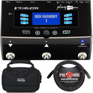 TC Helicon VoiceLive Play Acoustic Guitar/Vocal Effects Processor with Carry Case and 10′ XLR Mic Cable