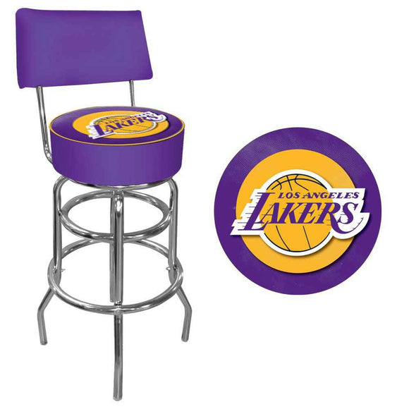 NBA Los Angeles Lakers Padded Swivel Bar Stool with Back