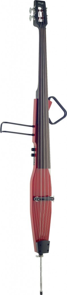 Stagg EDB-3/4RDL TR Deluxe 3/4 Size Electric Double Bass with Gig Bag Included – Transparent Red