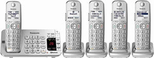 Panasonic KX-TGE475S Link2Cell Bluetooth Cordless Phone with Answering Machine- 5 Handsets
