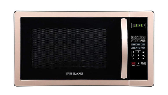 Farberware Classic FMO11AHTBKD 1.1 Cu. Ft. 1000-Watt Microwave Oven with LED Lighting, Copper