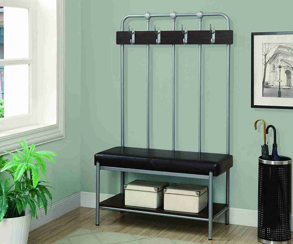 Monarch Metal Hall Entry Bench 60-Inch Silver