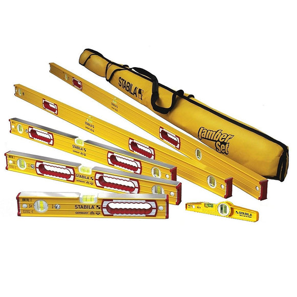Stabila 78496 Type 196 Heavy Duty Complete 6 Level Kit – 78 /48 /32 /24 /16 /10 Die Cast Magnetic Torpedo Level Includes Nylon Carrying Case