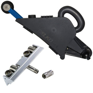 Delko Remodeler’s Drywall Taping Banjo Tool with Aluminum Inside Corner Roller and Universal Coarse Thread Handle Adapter