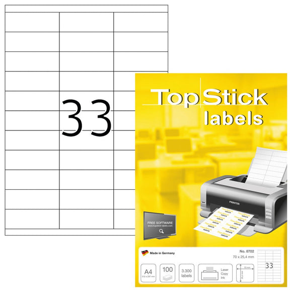 Top Stick Labels 70 x 25.4mm (8702)