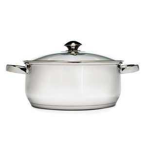 Ecolution Pure Intentions 5 qt. Round Stainless Steel Dutch Oven in Polished Stainless Steel with Glass Lid