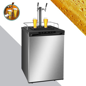 Premium Full Size Double Tap Kegerator Dispenser Refrigerator
