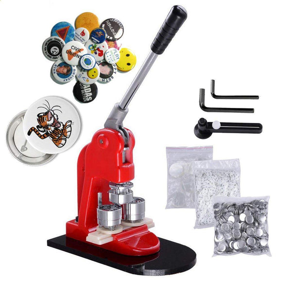 Mophorn Button Maker 1 Inch 25mm Button Maker Machine 1000pcs Button Badge Maker Aluminum Frame Free Button Parts and Circle Cutter (1000pcs,25mm 1Inch)