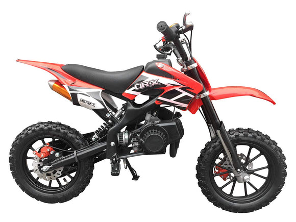 SYX MOTO Kids Mini Dirt Bike Gas Power 2-Stroke 50cc Motorcycle Holeshot Off Road Motorcycle Holeshot Pit Bike, Fully Automatic Transmission, Red