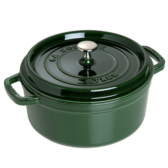 Staub Cast Iron 2.75-qt Round Cocotte – Basil