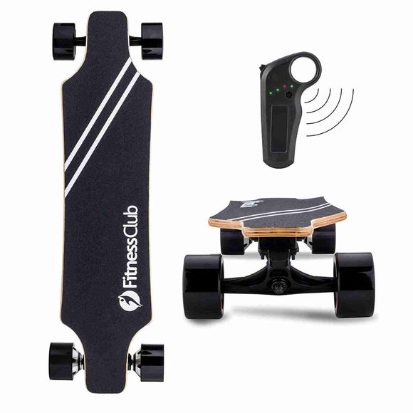 Fitnessclub Electric Longboard – Dual Motorized Electric Skateboard with Wireless Remote ControlMax Speed up to 22MPH