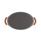 Rachael Ray Classic Brights 8 qt. Hard-Anodized Aluminum Nonstick Stock Pot in Orange and Gray with Glass Lid