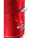 Nostalgia Retro Series 2-Slice Red Long Slot Hot Dog and Bun Toaster with Crumb Tray and Mini Tongs