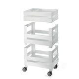 Tidy & Store Organising Cart Trolley Low White