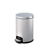 Round Soft Close Pedal Stainless Steel Bin 5L