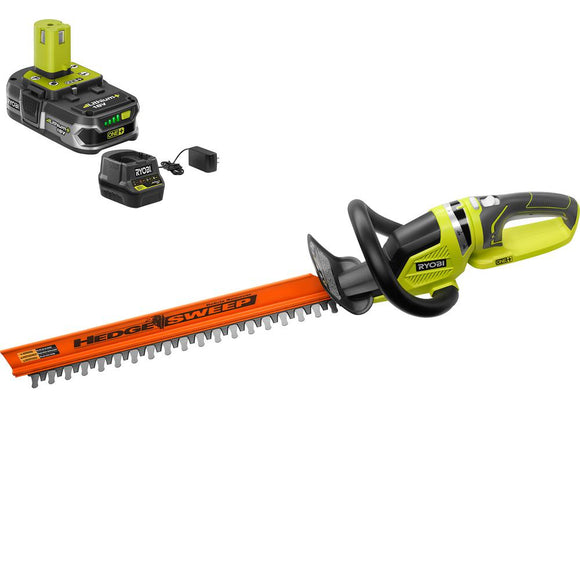 RYOBI ONE+ Lithium+ 22 in. 18-Volt Lithium-Ion Cordless Hedge Trimmer – 1.5 Ah Battery and Charger Included