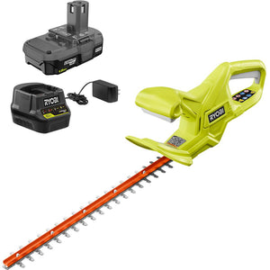 RYOBI ONE+ Lithium+ 18 in. 18-Volt Lithium-Ion Cordless Hedge Trimmer – 1.5 Ah Battery and Charger Included
