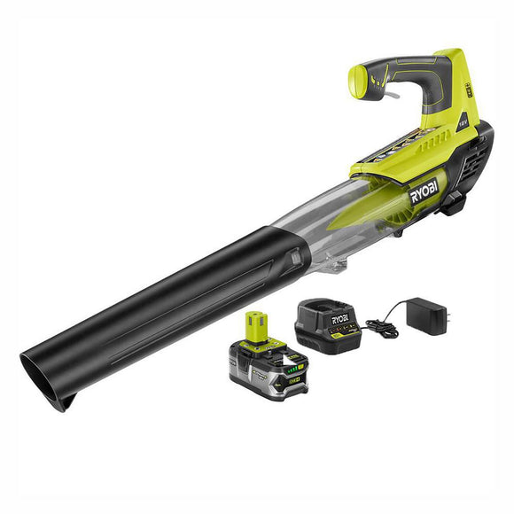 RYOBI Reconditioned ONE+ 100 MPH 280 CFM 18-Volt Lithium-Ion Cordless Leaf Blower – 4.0 Ah Battery and Charger Included