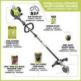 RYOBI 30 cc 4-Cycle Attachment Capable Straight Shaft Gas Trimmer and 2-Cycle 25 cc Gas Jet Fan Blower