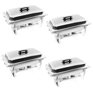 ALPHA LIVING 70014 4 Pack 8QT Chafing Dish High Grade Stainless Steel Chafer Complete Set, 8 QT,